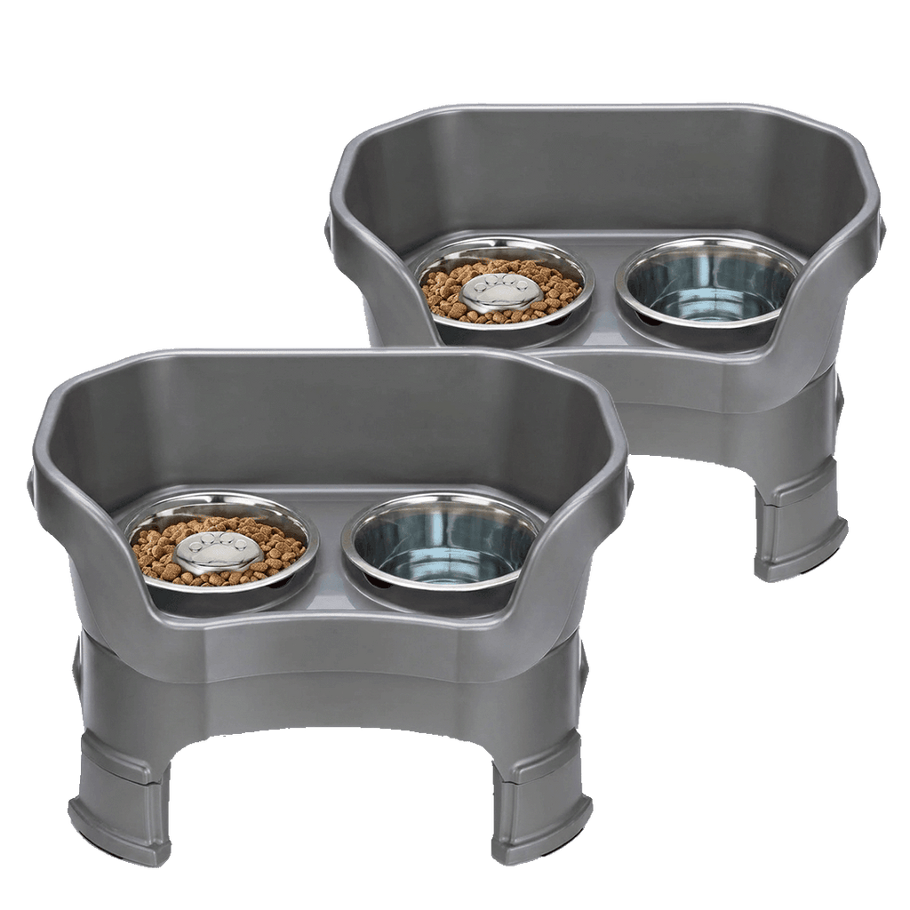 2x Elevated Mess-Proof Adjustable Dog Feeder