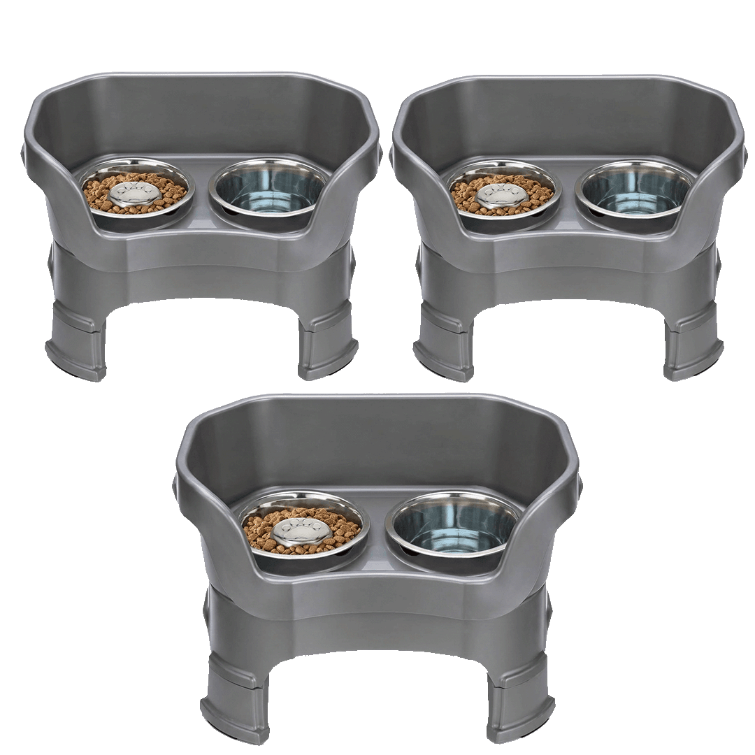 3x Elevated Mess-Proof Adjustable Dog Feeder