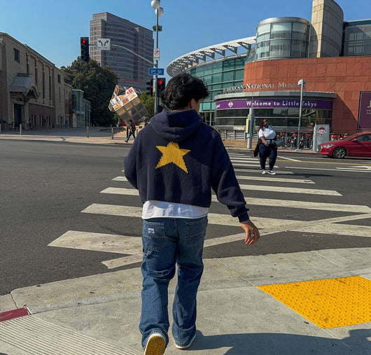 Knitted star hoodie
