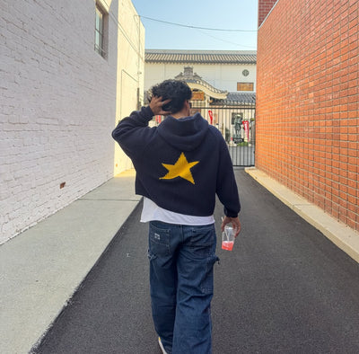 Knitted star hoodie