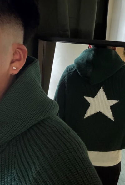 Knitted star hoodie