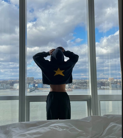 Knitted star hoodie