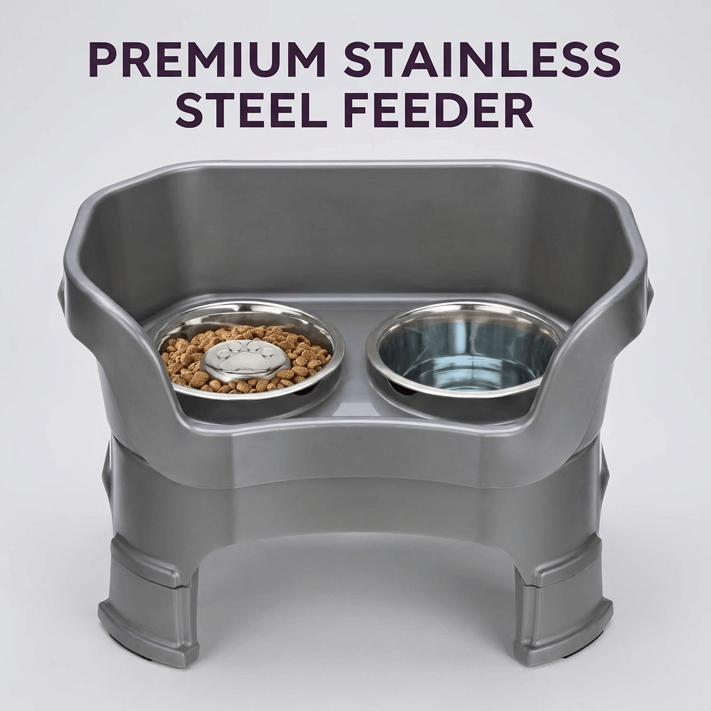 Elevated Mess-Proof Adjustable Dog Feeder