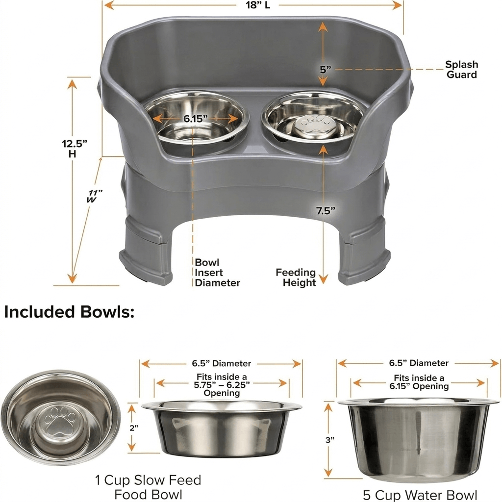 Elevated Mess-Proof Adjustable Dog Feeder
