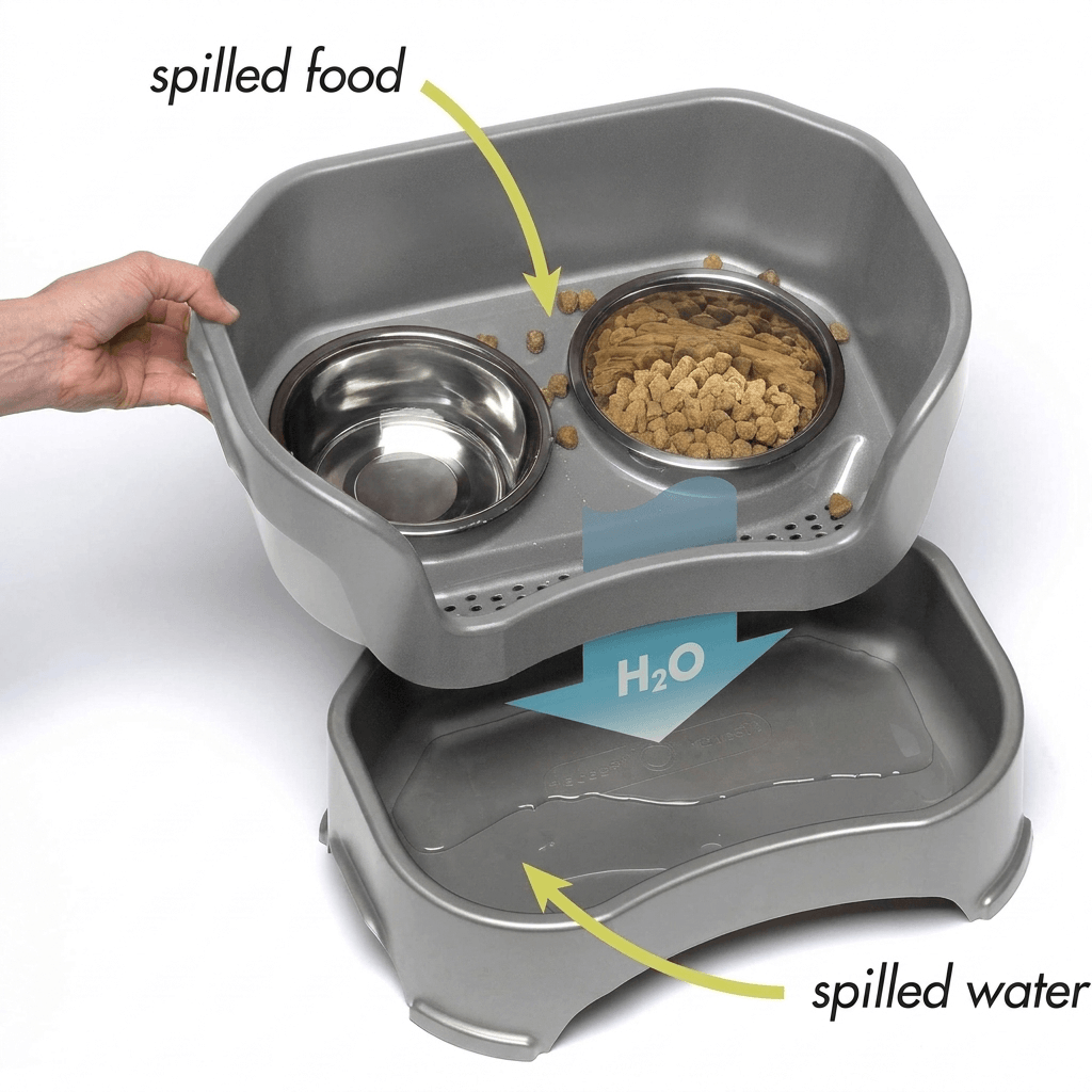Elevated Mess-Proof Adjustable Dog Feeder